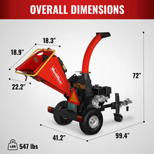 Load image into Gallery viewer, MechMaxx 5 inch E-start DUCAR 420cc 15hp Gasoline Engine Powered Disc Wood Chipper with Taillight, P4205