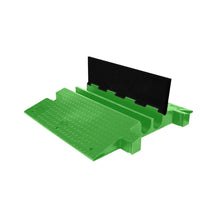 Load image into Gallery viewer, 2-Channel Yellow Jacket® Extreme Heavy-Duty Cable Protector for 3.75" Lines, SafeRay™ Hi-Viz Green - YJ2-400-FLG/B