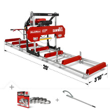 Load image into Gallery viewer, MechMaxx 36" MAX Portable Sawmill, 25HP 750cc ZONSEN V-Twin Engine, 36" Board Width, 20' Track Length, (10 x Blades Included), SM-36MAX