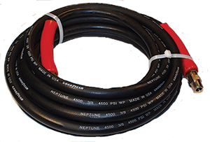 Pressure Washer 4352 3/8" x 25' 4500 PSI 2 Wire Braid  Black Neptune Hose