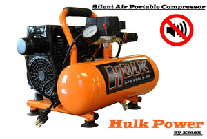 EMAX 90 PSI @ 2.54 CFM 1HP 2 gal, Hulk Silent Air Portable Air Compressor