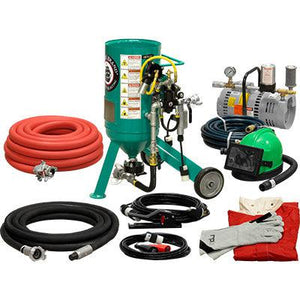 121-0510-DLP-EDC 12VDC Electric Presssure Release System 150 PSI 0.5 CU.FT. Portable Abrasive Blast Pot / Sandblasting Machine