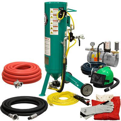 Pirate Brand 121-0530-DLP Pneumatic Pressure Release System 150 PSI 1.0 CU.FT. Portable Abrasive Blast Pot / Sandblasting Machine