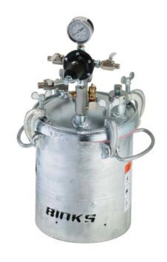 Binks 2 Gallon Pressure Tank (Galvanized, Gear Reduced Agitator, 2 Regulators)