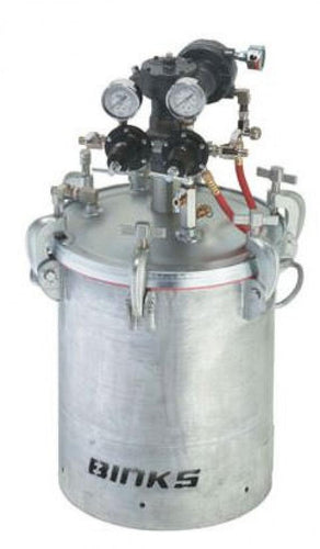 Binks ASME Code Stainless Steel 5-gallon Tank - Single Regulated w/ Extra Sensitive Regulator & 15:1 Gear Reduced Agitator