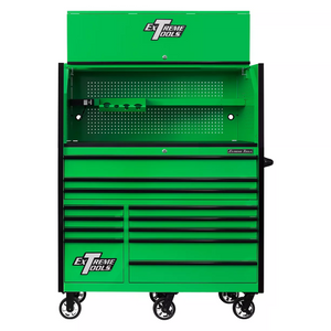 Extreme Tools® RX Series 55" Professional Extreme Power Workstation Hutch & 12 Drawer Roller Cabinet-150 Combo