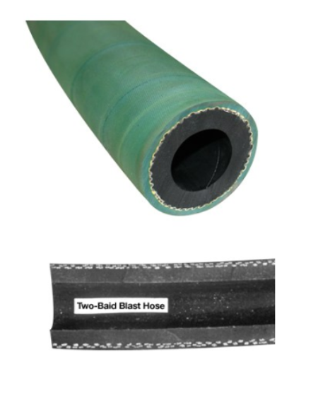 Clemco Standard 2-Braid Blast Hose - 1/2″ ID  x 50′ - Uncoupled