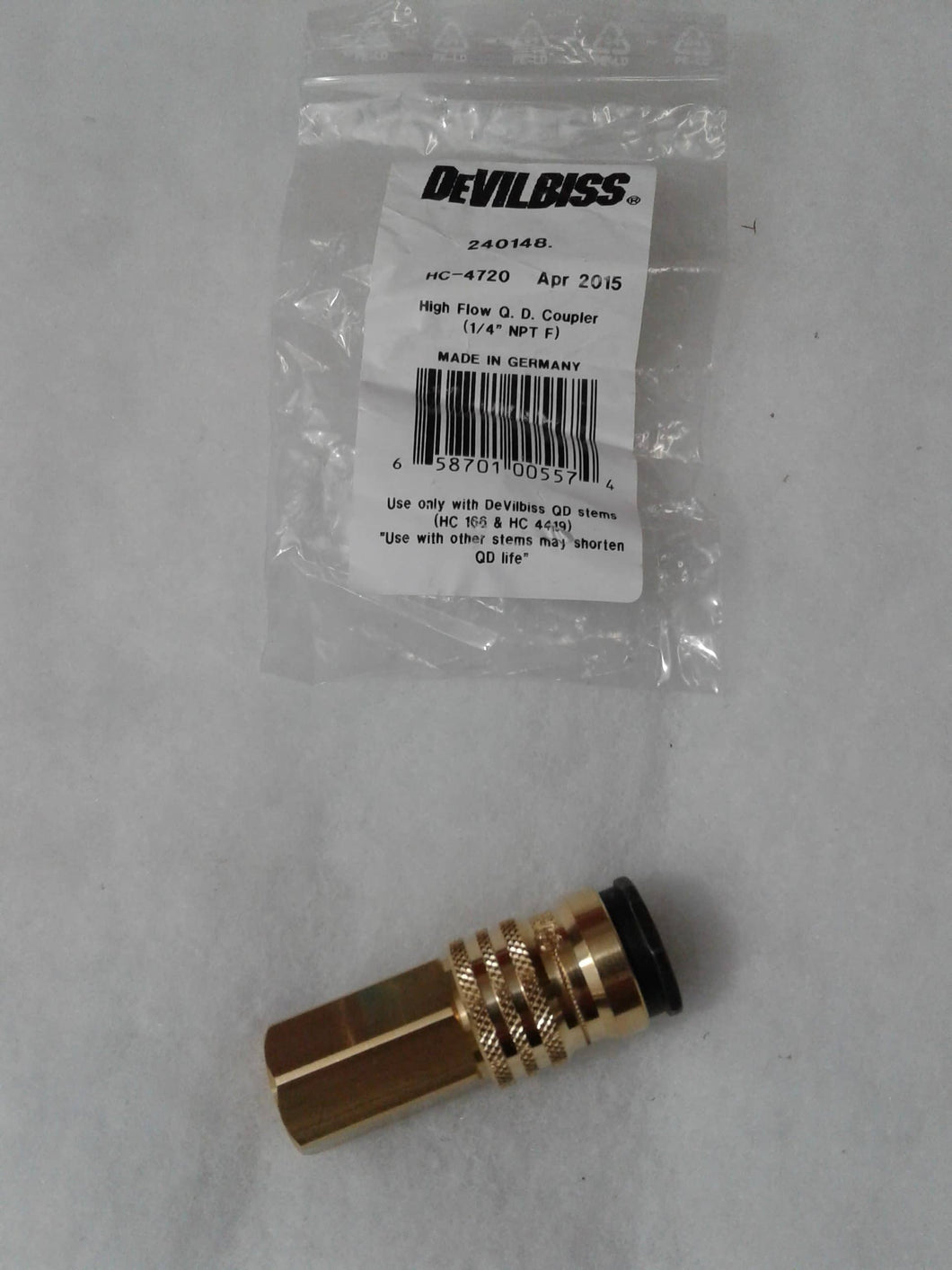 Devilbiss HC-4720 High Flow Q. D. Coupler