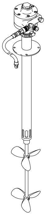 Graco Carbon Steel Agitator for 30-Gallon Mix tanks and 55-Gallon Drums, Air-Driven, 1/2 HP, 31.25 inches (79.3 cm) long, CS