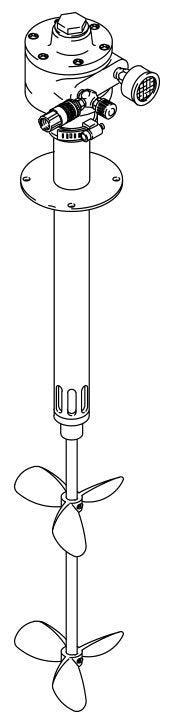 Graco Carbon Steel Agitator for 60-Gallon Mix tanks, Air-Driven, 1-1/2 HP, 33.25 inches (84.4 cm) long, CS/Aluminum