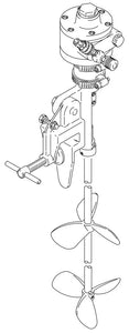 Graco Clamp Mounted Drum Agitator, air driven, 1 HP, 41.5 inches (105.4 cm) in length, includes dual round prop; open drum