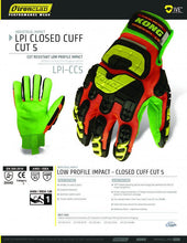 Load image into Gallery viewer, Ironclad Low-profile Impact Cut 5 Gloves w/ Closed Cuff - 1pr