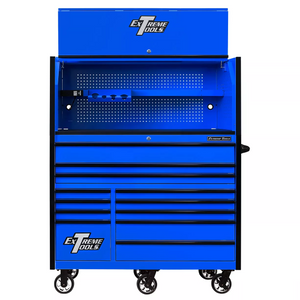 Extreme Tools® RX Series 55" Professional Extreme Power Workstation Hutch & 12 Drawer Roller Cabinet-150 Combo