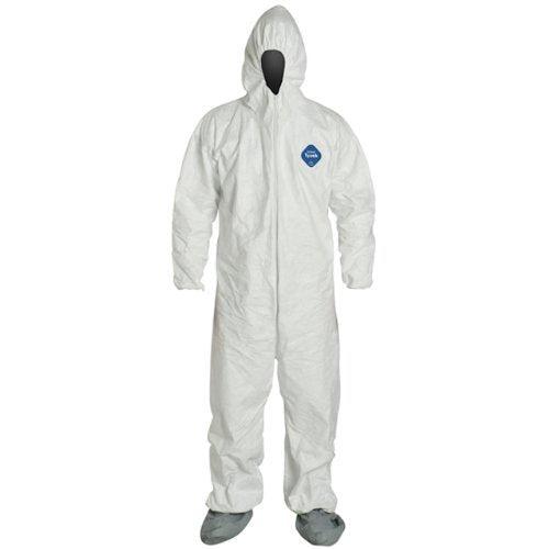 DuPont™ Tyvek® 400 Coveralls (Attached Hood and Boots, Elastic Wrists and Ankles) - XLarge - 25/Pack