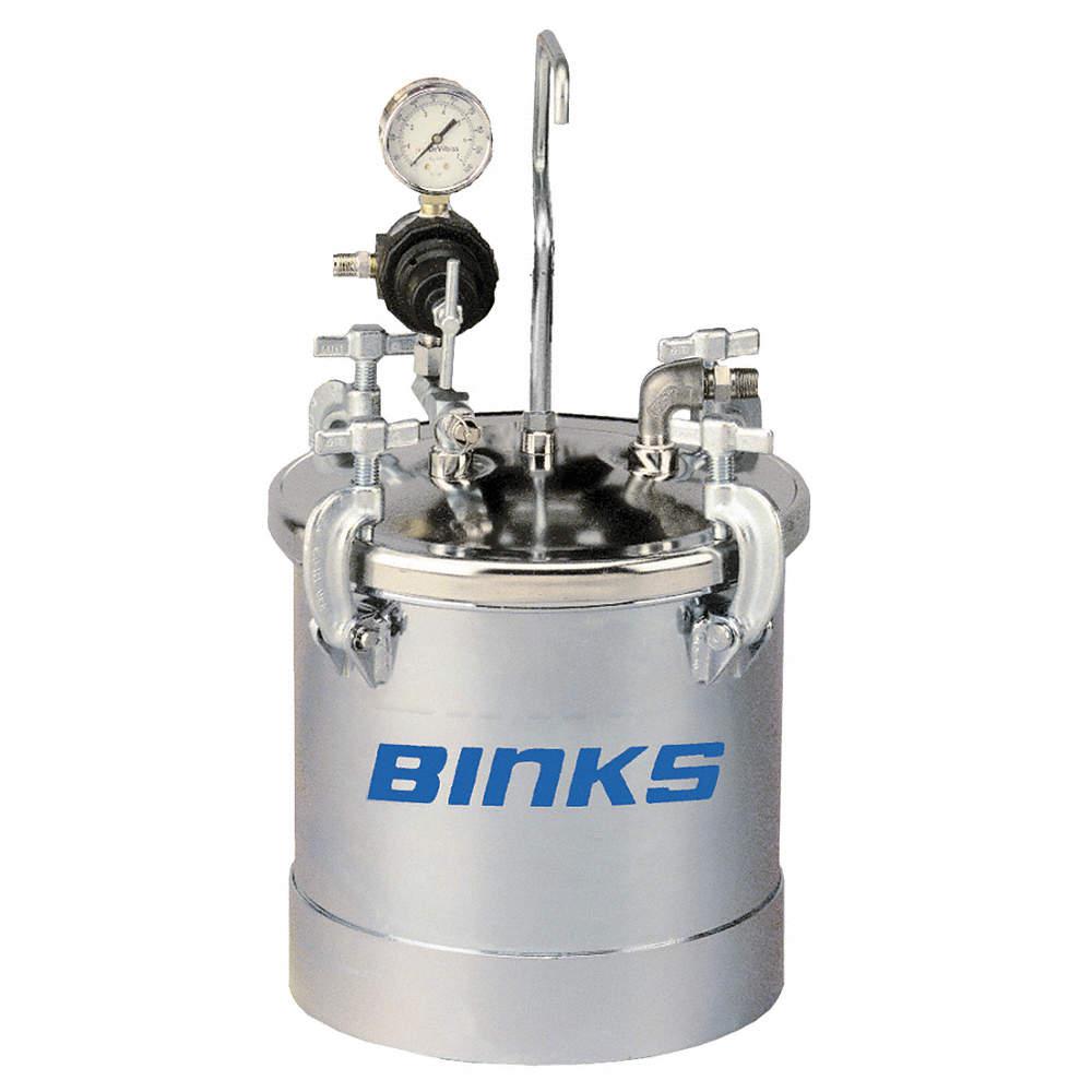 Binks 83Z Zinc Plated Pressure Tank – Up To 2.8 Gallons - Single Regulated & No Agitator