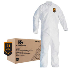 Load image into Gallery viewer, Kimberly Clark Kleenguard A30 Breathable Splash &amp; Particle Protection Apparel Coveralls - Zipper Front w/1&quot; Flap, Elastic Back, Wrists &amp; Ankles - 3X - 21 Each Case