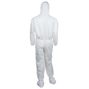 Kimberly Clark Kleenguard A30 Breathable Splash & Particle Protection Apparel Coveralls - Zipper Front w/1" Flap, Elastic Back, Wrists, Ankles, Hood & Boots - 3X - 21 Each Case