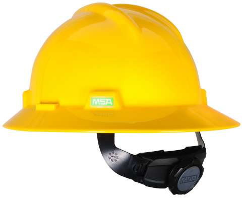 MSA V-Gard® Protective Full-Brim Hard Hats (Fas-Trac III Ratchet) (1587252166691)