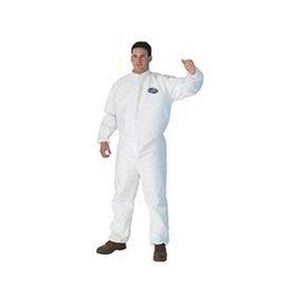 Kimberly Clark Kleenguard A20 Breathable Particle Protection Coveralls - Zipper Front, Elastic Back, Wrists & Ankles - White - XL - 24 Each Case