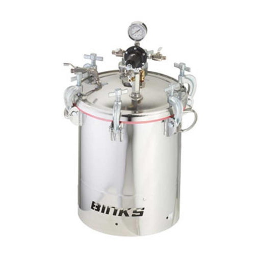 Binks 183S 5 Gallons ASME Stainless Steel Pressure Tank - Double Regulated w/ Extra Sensitive Regulator & 15:1 Gear Reduced Agitator