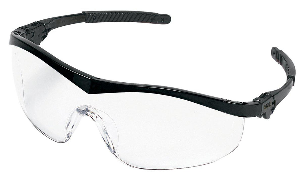 MCR  ST110 Storm Safety Glasses with Black Frame and Clear Lens