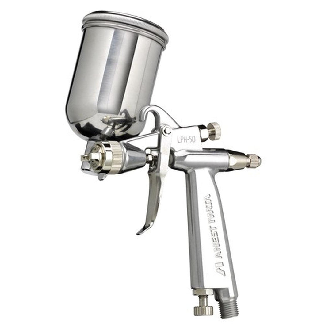 IWATA LPH50-062G Gravity Feed HVLP Spray Gun w/ PC61 130ML SST 1/4″ Side Groove Cup