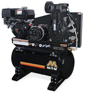 Mi-T-M Two Stage Combination Air Compressor / Generator Combination Regular Gasoline -15.7/16.4 CFM - 175/90 PSI - 389cc Honda GX390 OHV - (49-State)