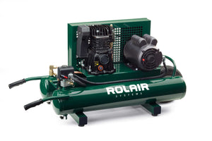 Rolair Systems 90 PSI @ 7.3 CFM Single Stage 115/230 Volt – 60 Hz 1.5HP 9gal. Electric Belt Drive Air Compressor