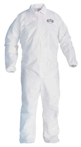 Kimberly Clark Kleenguard A20 Breathable Particle Protection Coveralls - Zipper Front, Elastic Back, Wrists & Ankles - White - 2X - 24 Each Case