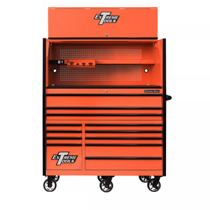 Extreme Tools® RX Series 55" Professional Extreme Power Workstation Hutch & 12 Drawer Roller Cabinet-150 Combo