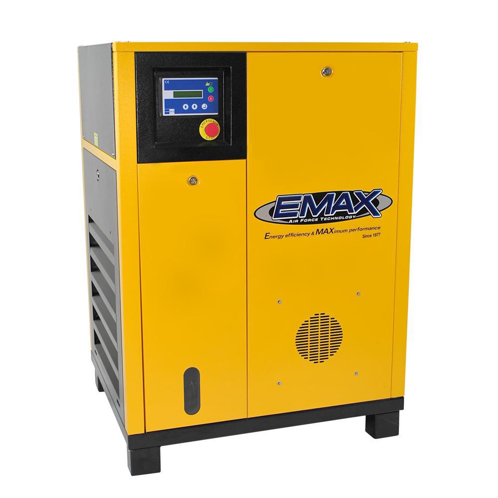 EMAX Industrial Plus 20HP 208-230/460V 3-Phase Tankless Rotary Screw Air Compressor (Cabinet Only-NON VFD)