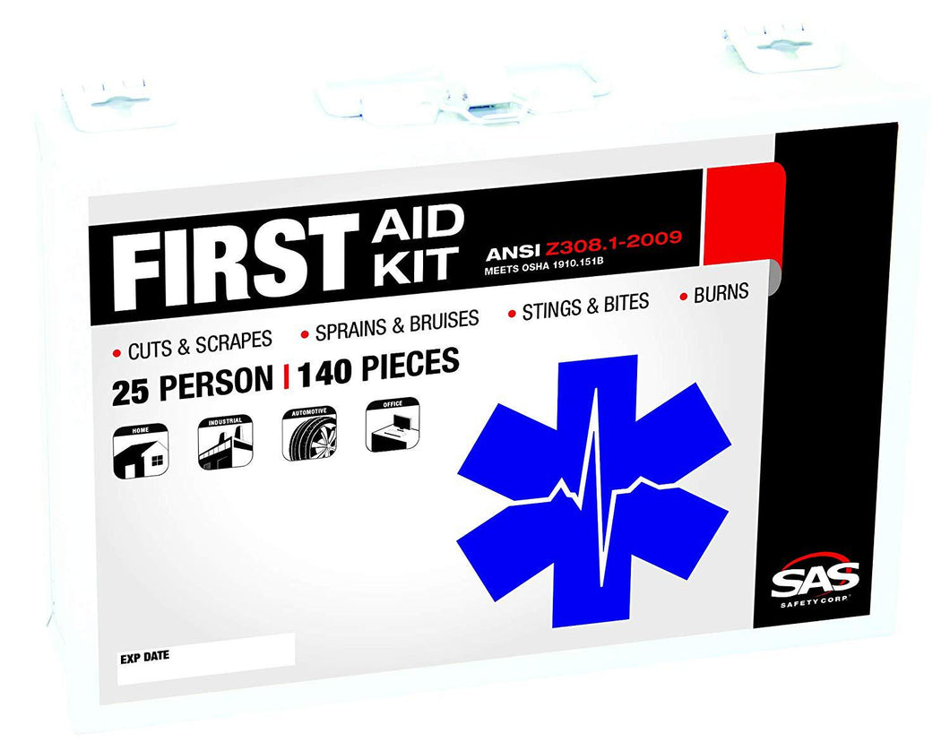 SAS Safety First-Aid Kit (Metal Box) - 25 Persons - 124 pcs