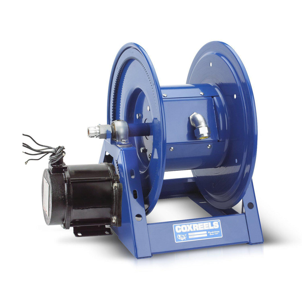 Cox Reels 1125PCL-8-EA Electric 115V Explosion Proof 1/2HP Motor Rewind Hose Reel: 12 AWG, 3 Conductors, 250' Cord Capacity, Less Cord, 600V, 30 AMPS