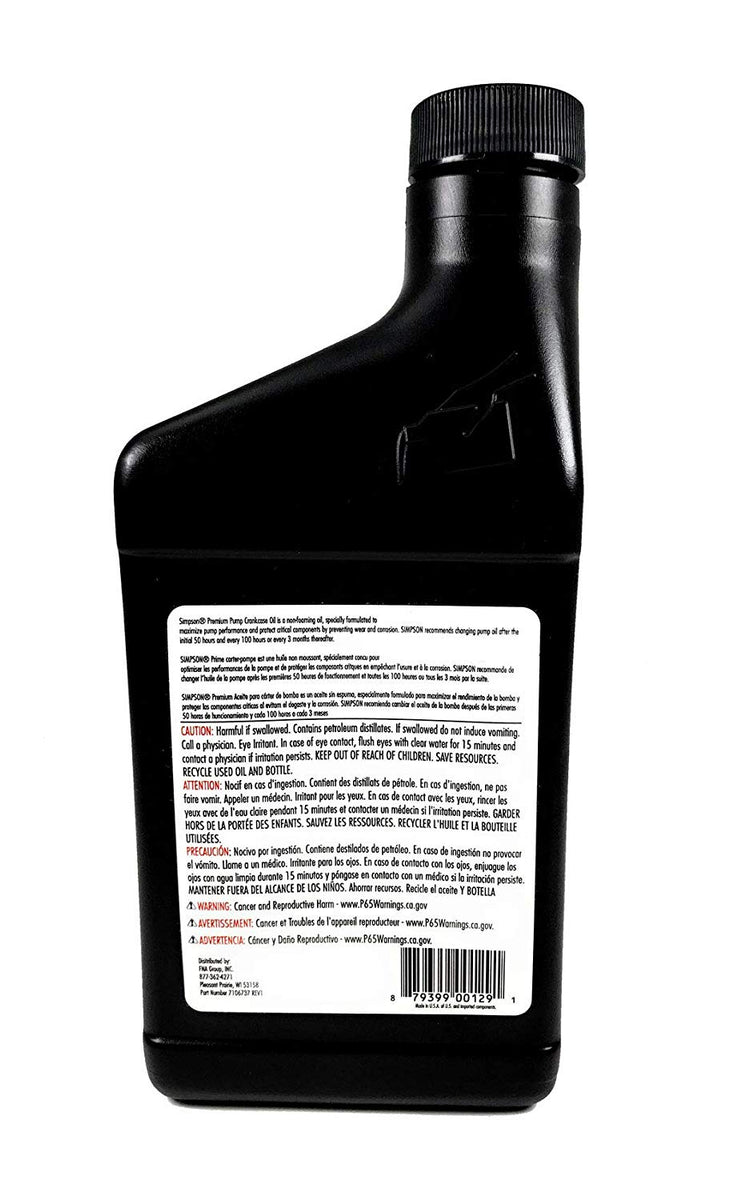 SIMPSON® Pressure Washer Pump Oil
