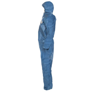 Kimberly Clark Kleenguard A60 Bloodborne Pathogen & Chemical Protection Apparel Coveralls - Zipper Front, Storm Flap, Elastic Back, Wrists, Ankles & Hood - Blue - 2XL - 24 Each Case