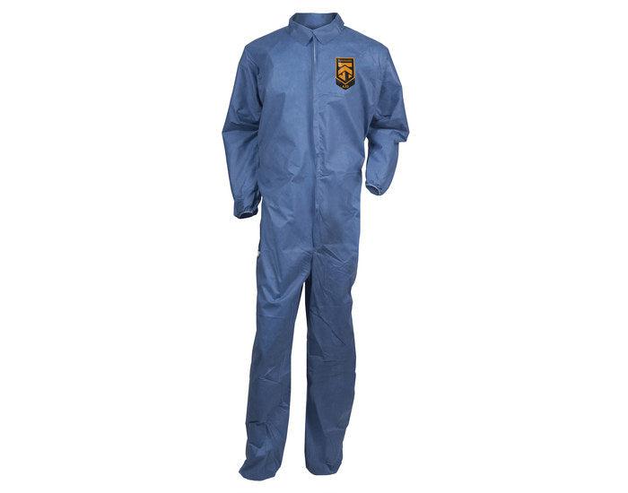 Kimberly Clark Kleenguard A20 Breathable Particle Protection Coveralls - Zipper Front, Elastic Back, Wrists & Ankles - Blue - 3X - 20 Each Case