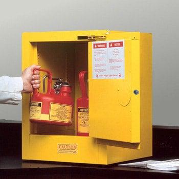 Sure-Grip® EX 4-gal.capacity Countertop Flammable Safety Cabinet w/ 1 Shelf & 1 Self-Close Door - Yellow