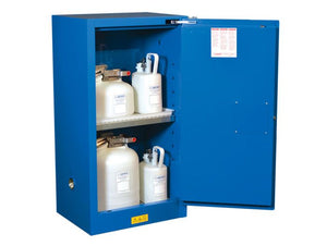 Justrite™ Sure-Grip® EX Compac Hazardous Mat. Safety Cab., 15 Gal, 1 shelf 1 s/c dr Royal Blue