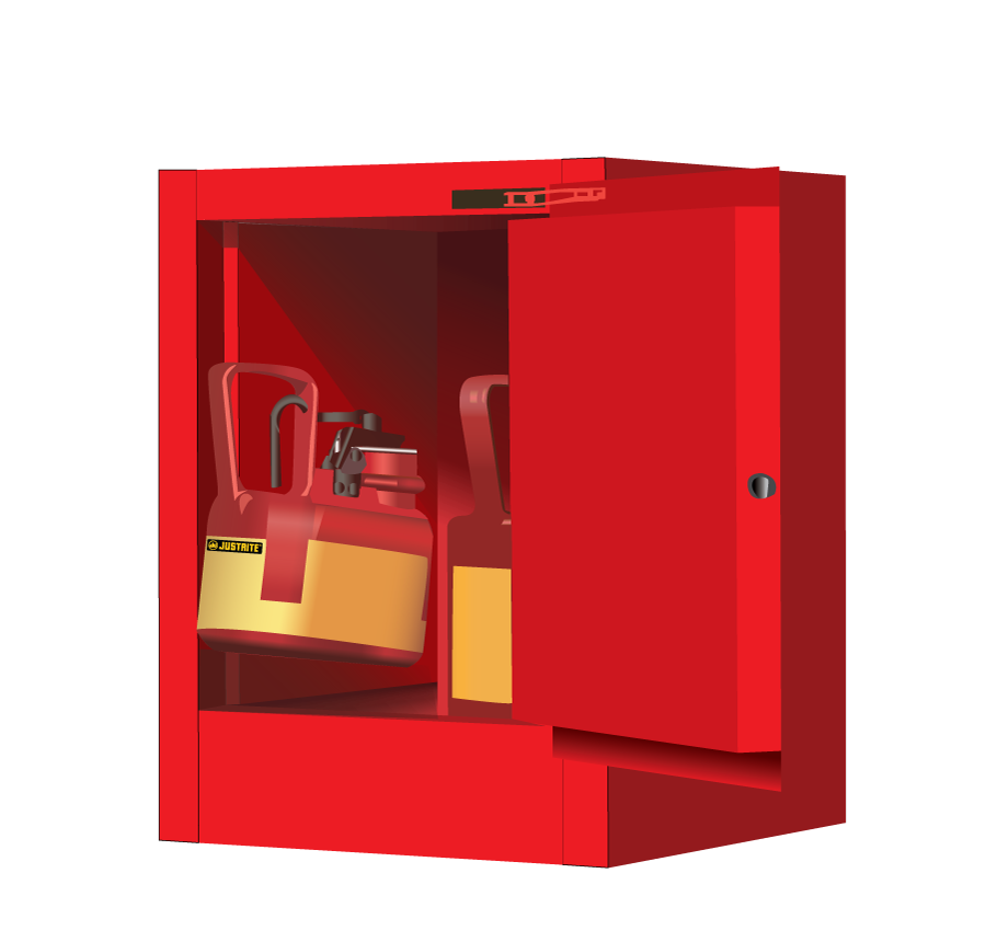 Sure-Grip® EX 4-gal.capacity Countertop Flammable Safety Cabinet w/ 1 Shelf & 1 Self-Close Door - Red