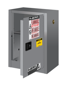 Sure-Grip® EX Compac 12-gal.capacity Flammable Cabinet w/ 1 Shelf & 1 Manual Close Door - Gray