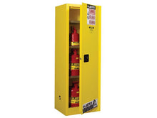 Load image into Gallery viewer, Sure-Grip® EX Slimline 22-gal.capacity Flammable Safety Cabinet w/ 3 Shelves &amp; 1 Manual Close Door - Yellow