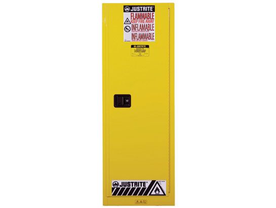 Sure-Grip® EX Slimline 22-gal. capacity Flammable Cabinet w/ 3 Shelves & 1 Door-Self Close