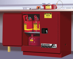 Sure-Grip® EX 22-gal.capacity Undercounter Flammable Safety Cabinet w/ 1 Shelf & 2 Manual Close Doors - Red