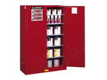 Load image into Gallery viewer, Sure-Grip® EX 60-gal. capacity Flammable storage Cabinet w/ 1 Bi-Fold Self-Close Door &amp; 5 Shelves - Red