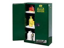 Load image into Gallery viewer, Justrite™ Sure-Grip® EX Pesticides Safety Cabinet, 45 gallons, 2 shelves, 2 self-close doors, Green