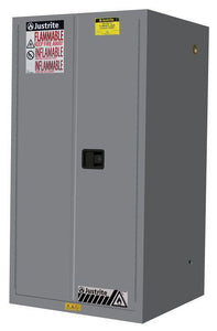 Sure-Grip® EX 60-gal.capacity Flammable Safety Cabinet w/ 2 Shelves & 2 Manual-Close Doors - Gray