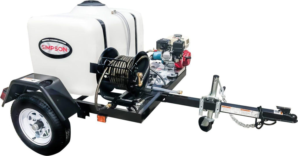 3200 PSI @ 2.8 GPM Cold Water Direct Drive Gas Pressure Washer Trailer by SIMPSON
