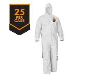 Kimberly Clark Kleenguard A40 Liquid & Particle Protection Apparel Coveralls - Zipper Front, Elastic Wrists, Ankles & Hood - XL - 25 Each Case