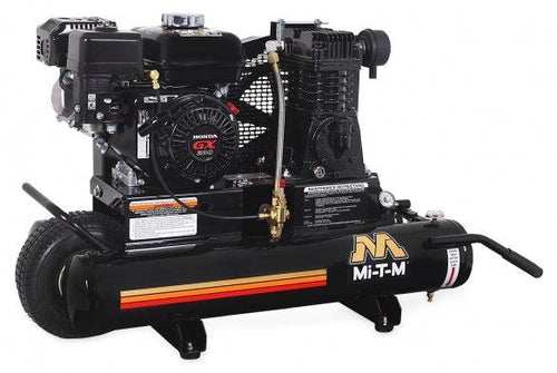 Mi-T-M 13.1 CFM @ 90 PSI 196cc Honda GX200 OHV  Single Stage Cast Iron 8-Gallon Pneumatic Air Compressor - (49-State)