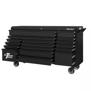 Extreme Tools® DX Series 72"W x 21"D 17 Drawer Triple Bank Roller Cabinets 100 lbs Slides